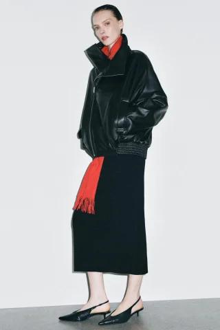 ZARA 가죽 슬링백 슈즈 - 블랙 1227/810/800