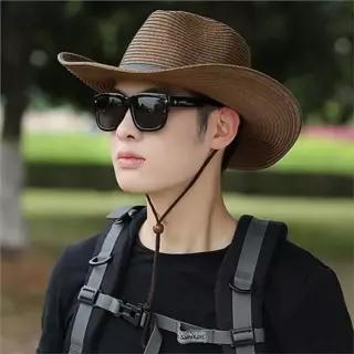 [라일리] Rly 남성 라탄 모자 와이드챙 와이드 밀짚 여름