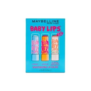 Maybelline New York Baby Lips 모이스처라이징 립밤 3팩, 립 케어 에센셜, 3가지 쉐이드 436569