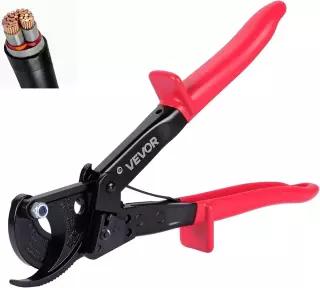 VEVOR 래칫 케이블 커터 PVC 코팅 손잡이가 있는 스프링 스틸 블레이드 퀵 릴리스 버튼 최대 474 MCM/240