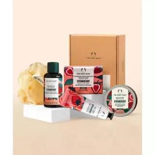 매장정품 THE BODY SHOP 스트로베리 4종 선물세트 (샤워젤+바디버터+핸드크림+비누) (888253)