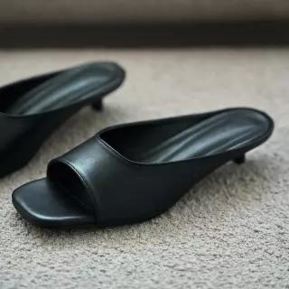 커스텀에이드 우먼 미라 모던 스퀘어 힐 3.5cm CW0109BK - 블랙, 애나멜블랙 캐주얼 482510