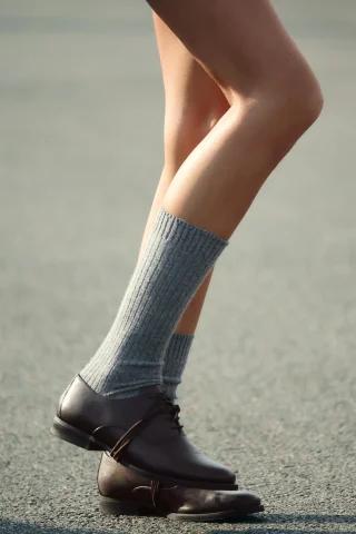 ZARA 가죽 레이스업 블루처 슈즈 - 브라운 3538810700