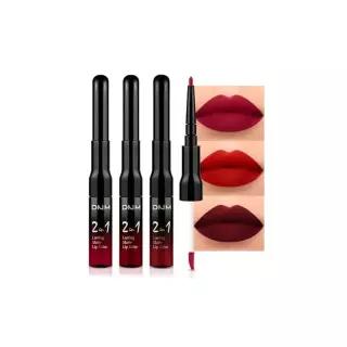 EVPCT 3pcs 루비 립 라이너, 버건디 레드 매트 라이너 및 여성을위한 액체 립스틱 세트가있는 밝은 어두운