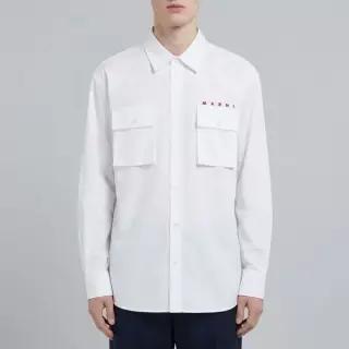 마르니 26SS 로고 OrGanic 코튼 포플린 셔츠CUMU0371P0 USCT88 LRW01 552111