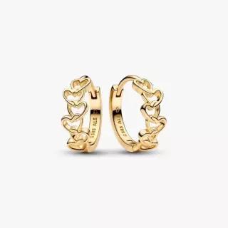 판도라 Era Linked Hearts Hoop 귀걸이 254451C00