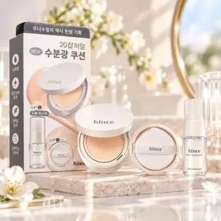 [광채 픽서 증정] 힌스 누 글로우 화이트 쿠션 5 Colors 한정 기획 (리필+광채 픽서)