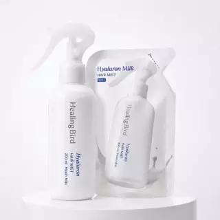 [1+1/열보호 노워시] 힐링버드 히알루론 밀크 헤어미스트 200ml 기획 (단품/리필기획)