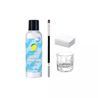 폴리 젤 슬립 솔루션 세트, 118.3ml(4온스) 액체 주걱 브러시 유리 컵 면 446311