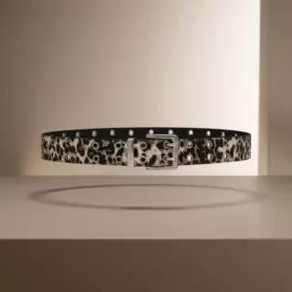 ROUGHTYPE Snake Skin Leopard Belt - Ivory