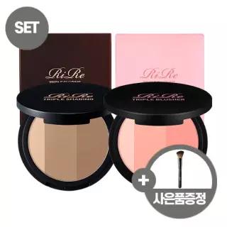 리르 트리플 쉐딩 + 트리플 블러셔 set +페이스 브러쉬 증정 (정가 50,000원)
