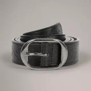 AAKAM Western Carved Leather Belt (Black)