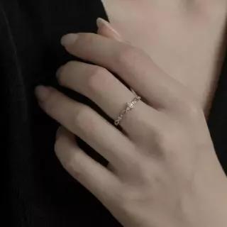 [라일리쥬얼리] Rly 여성 실버 나뭇잎 반지 오픈링 데일리 레이어드