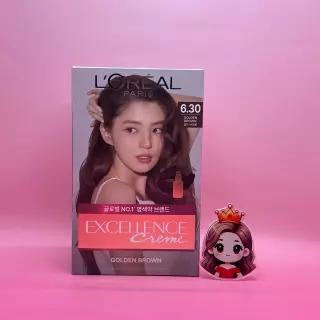 로레알 초보자추천 셀프염색 로레알파리 엑셀랑스 크림 염색 새치 겸용 &&& 톤업추천 6.30호 골드 브라운