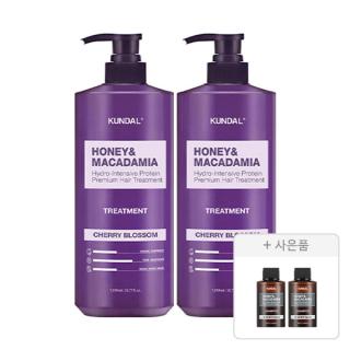 쿤달 트리트먼트 체리블라썸 1058ml, 2개+증정(화이트머스크 샴푸 100ml, 2개)
