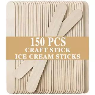 제모용 150PCS 왁싱 스틱 - Borogo 5.5인치 프리미엄 스플린터 프리 나무 스틱, 바디 및 페이스 왁싱용 왁스