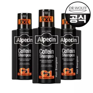 카페인 샴푸 C1 블랙 에디션 (모발 및 두피 강화) 375ml X 3