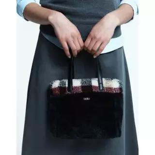 여성 액세서리 블랙 에코퍼 체크 콤비 토트백 S DCBA5F984BK 5585603