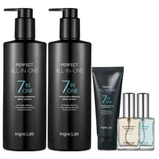 인그리랩 퍼펙트 올인원 남성용 로션 화장품 300ml 2통+100ml 1통+향수 1병 1세트