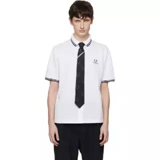 프레드페리 화이트 Kris Van Assche 핀스트라이프 셔츠 SM2110 TP873082205
