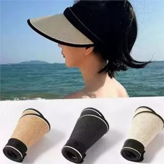 [라일리] Rly 선캡 여성 자외선 차단 휴대용 돌돌이 모자