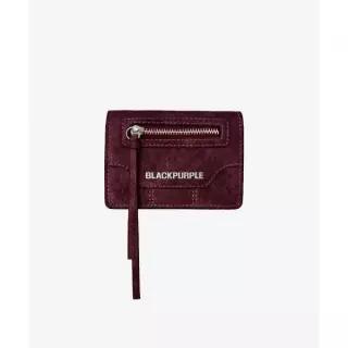 BLACK PURPLE 플레이트 로고 지갑_버건디 Plate Logo Wallet_Burgundy