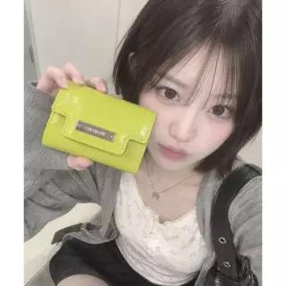 OURSAYSOUR SQUARE FLOWER CARD WALLET IN OLIVE