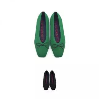 NODOKNITS 노도니트 플랫 스퀘어 끈리본 블랙 2컬러 3775597