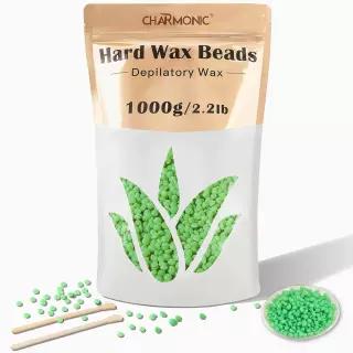 2.2LB/1000g 왁스 비즈 하드 다리 겨드랑이 얼굴 눈썹 비키니 브라질리언 헤어 리무버용 키트 남녀 모두