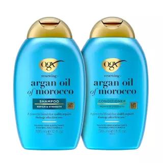 OGX 리뉴잉 + 아르간 오일 오브 모로코 샴푸  컨디셔너 세트 384.45mL 블루(포장은 다를 수 있음) 362225