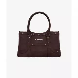 BLACK PURPLE 벨튼 로고 미니 토트백_레드 브라운 Velton Logo Mini Tote Bag_Red Brown