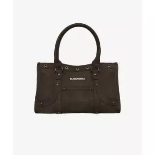 BLACK PURPLE 벨튼 로고 미니 토트백_카키 Velton Logo Mini Tote Bag_Khaki