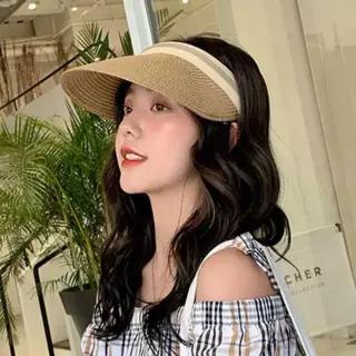 패션 휴가 신혼 모자 바닷가 여자 여름 밀짚 여행 2W993A6BR9 블랙