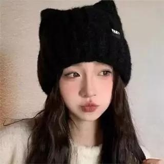 [라일리] Rly 겨울 고양이귀 비니 따뜻한 여성 모자
