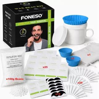 FONESO 100g 왁스 비즈 코 키트 남녀 공용 페이스 왁싱 실리콘 페이셜