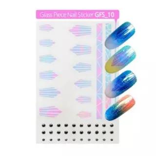 기타브랜드 글라스피스 유리조각데칼 G-10 유리조각네일 네일아트 스티커 젤네일 474294