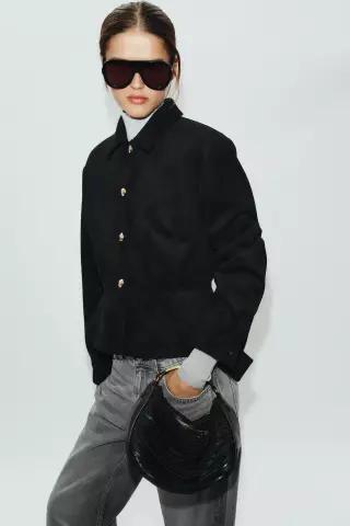 ZARA 메탈 손 백 - 블랙 6429/810/800 118551