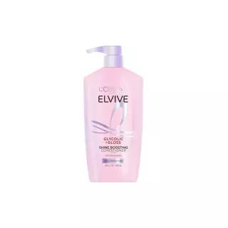 L'Oreal Paris Elvive 글리콜릭 + 글로스 샤인 부스팅 컨디셔너, 칙칙하고 다공성 모발을 클렌징하고 매끄