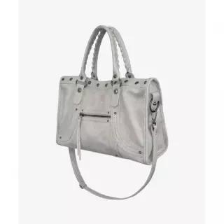 BLACK PURPLE 벨튼 커브 토트백_라이트 그레이 Velton Curve Tote Bag_Light Gray