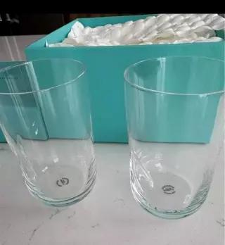 미국 티파니 앤 코 레드 크리스탈 엘사 페레티 엄지손가락 자국 주스잔 2개 새 제품 가방 267684053791