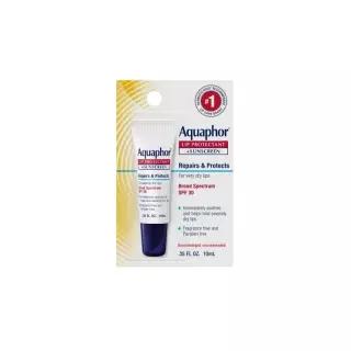 Aquaphor 입술 보호제 및 선스크린 연고 - 브로드 스펙트럼 SPF 30 갈라진 컨디션 관리, 연고, 무향 10.3ml