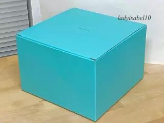 미국 티파니 앤 코 점보 엑스엘 대형 빈 프레젠테이션 블루 저장 박스 13.5 x 13.5 x 9.25인치 32619500153