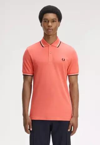 Fred Perry 프레드 페리 더 트윈 팁드 셔츠 - 폴로 딸기 크림/아이보리/검정 7854237