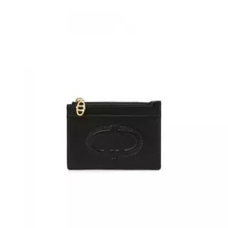 ATHE VANESSABRUNO [STAMP] 블랙 스탬프 레더 지퍼 단카드지갑 AAHO6F450BK