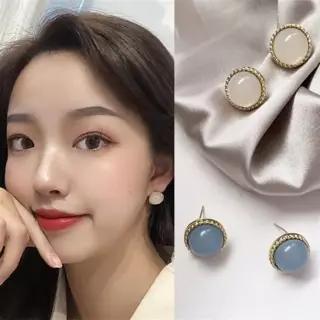 데일리 여자 모던 오피스룩 고급 원석 골드 귀걸이 포인트 드롭