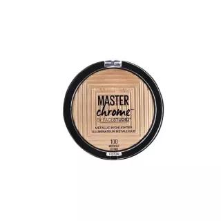 Maybelline Master 크롬 메탈릭 하이라이터 파우더 메이크업, 몰튼 골드, 1개입 448338