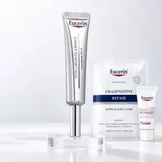 유세린 하이알루론 3X 아이크림 15ml 기획 (+진정장벽 마스크팩 1매+광채 세럼 7ml)