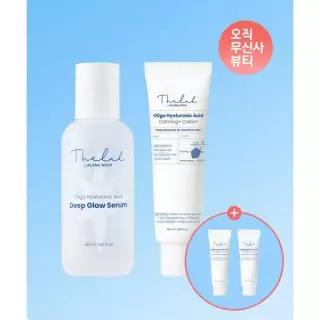매장정품 THE LAB by blanc doux [화잘먹 SET] 저분자 히알루론산 딥 글로우 세럼 85ml + 카밍크림 50ml (