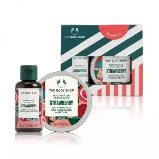 매장정품 THE BODY SHOP 여행용 스트로베리 샤워젤바디버터 선물세트 (888193)