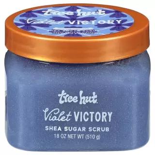Tree Hut Violet Victory 바디 스크럽, 각질 정돈 및 수분 공급 슈가 시어 버터 에센셜 오일, 매끄러운 피